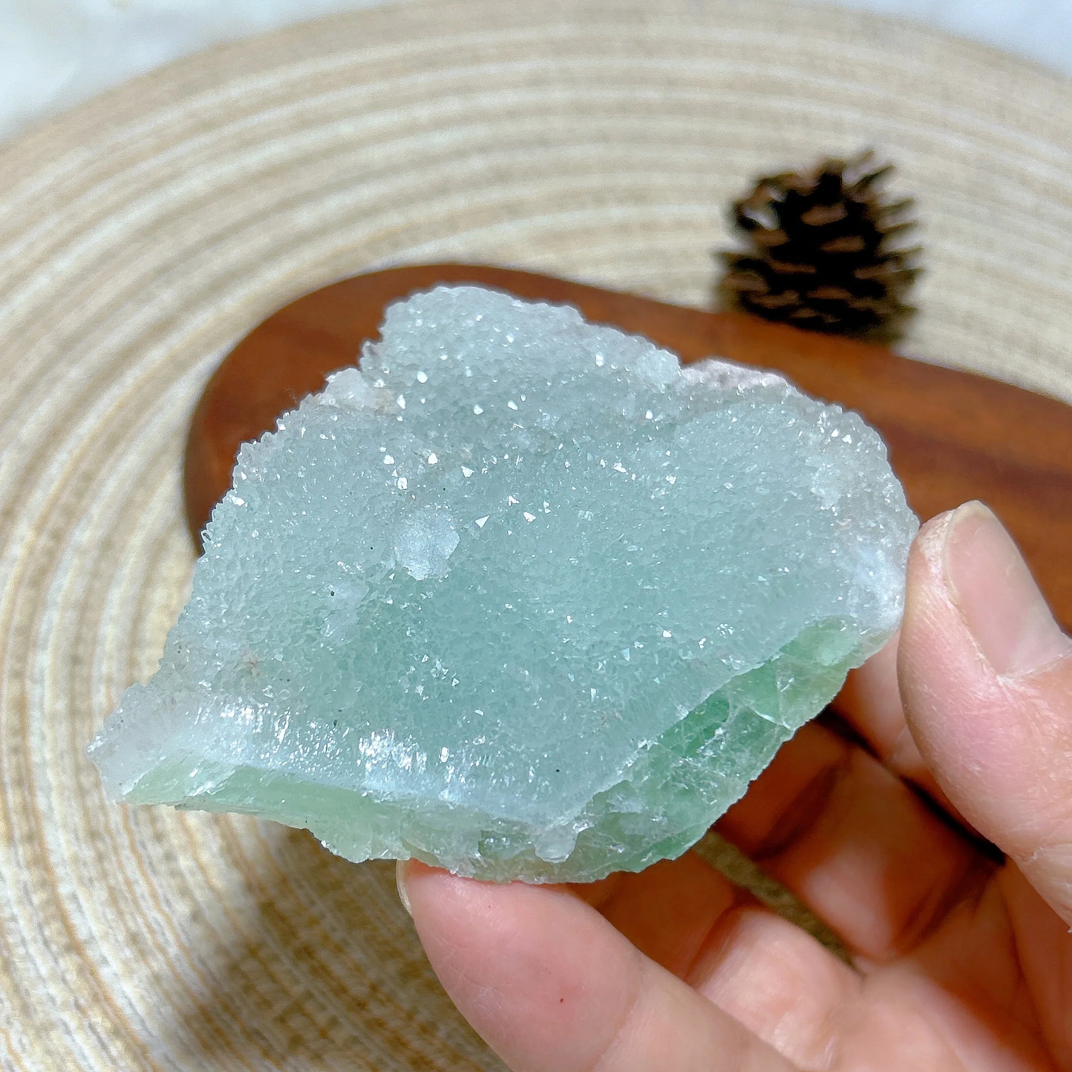 Healing High Quality Natural Crystal Sugar Fluorite Druzy Specimen Raw Stone Gemstones Reiki Home Decorations Room Decor Gift