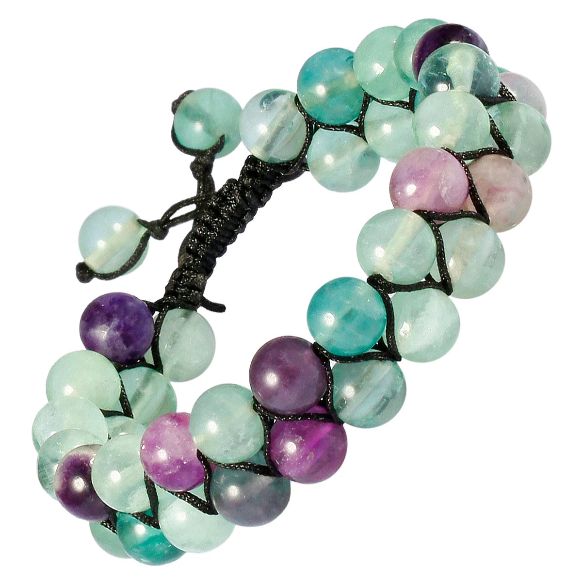 Natural Crystal Stone Beads Braided Bracelets Healing 7 Chakra Double Layers Bracelet For Men Women Adjustable Jewelry